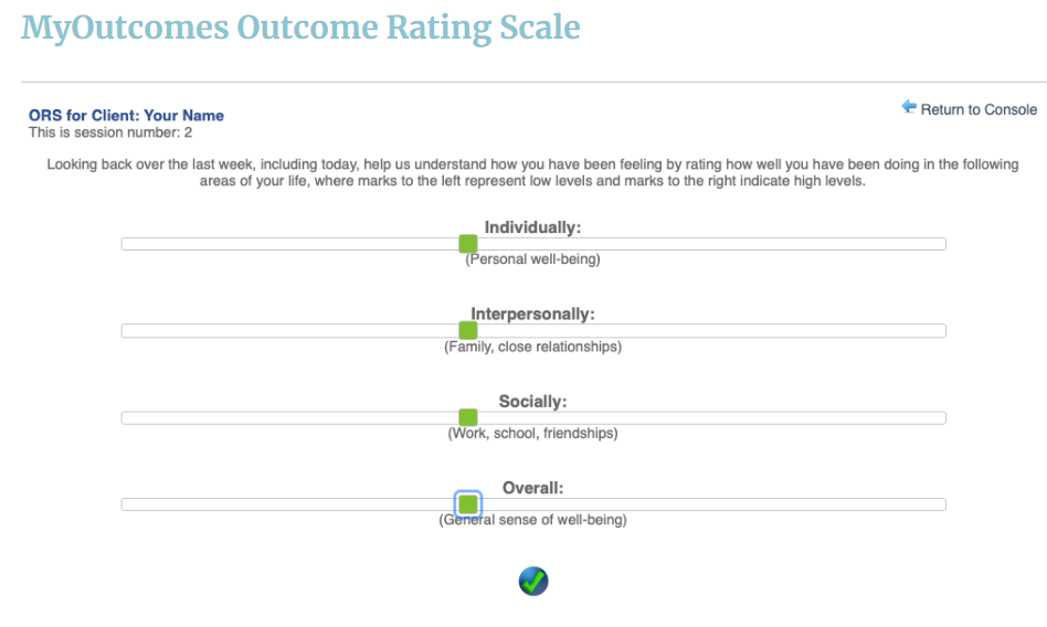 Outcome Rating Scale - Vivian Baruch Supervision